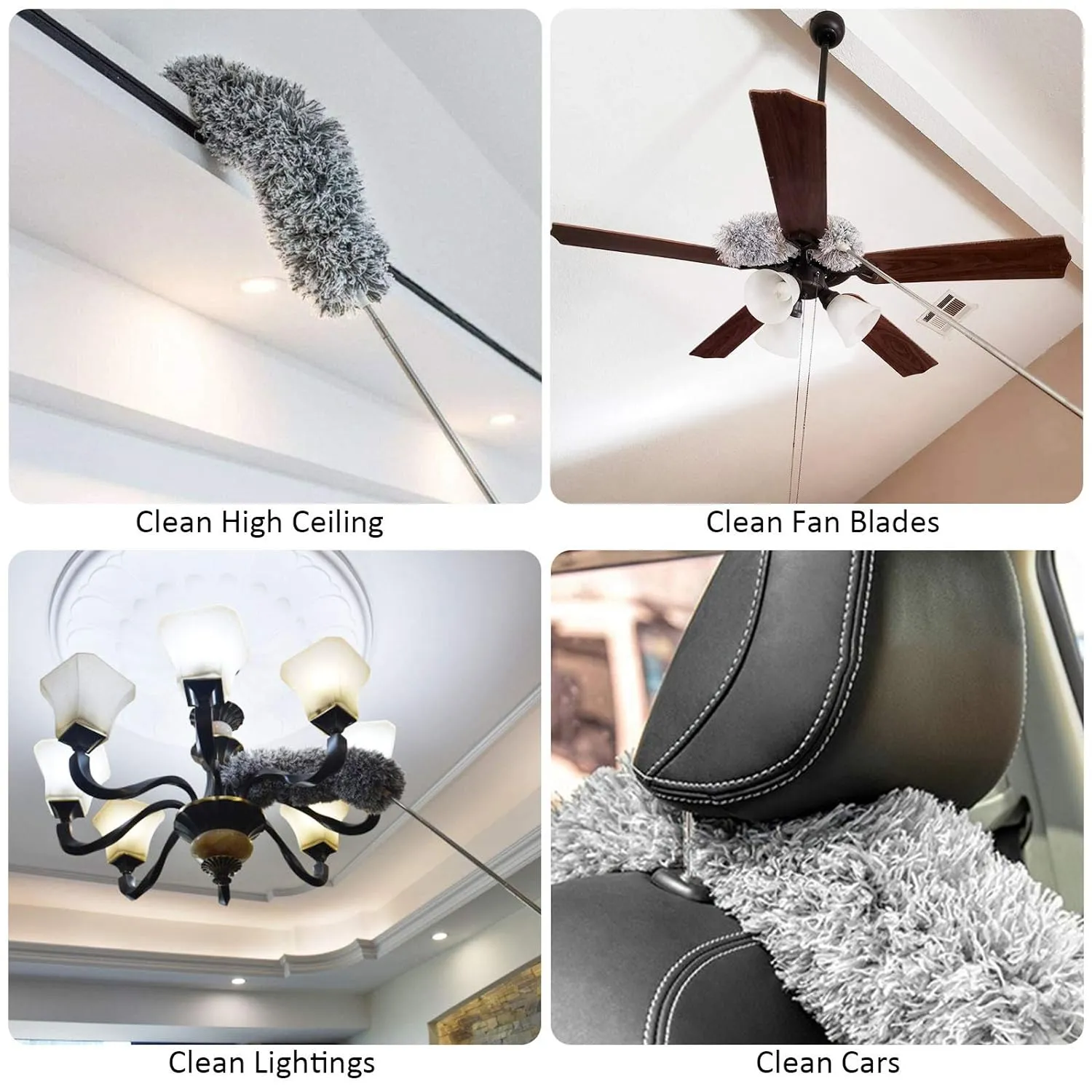Fan Cleaning Brush with Telescopic Pole | Microfiber Duster for Ceiling Fans, Lights & Cars – Pakistan - Image 4