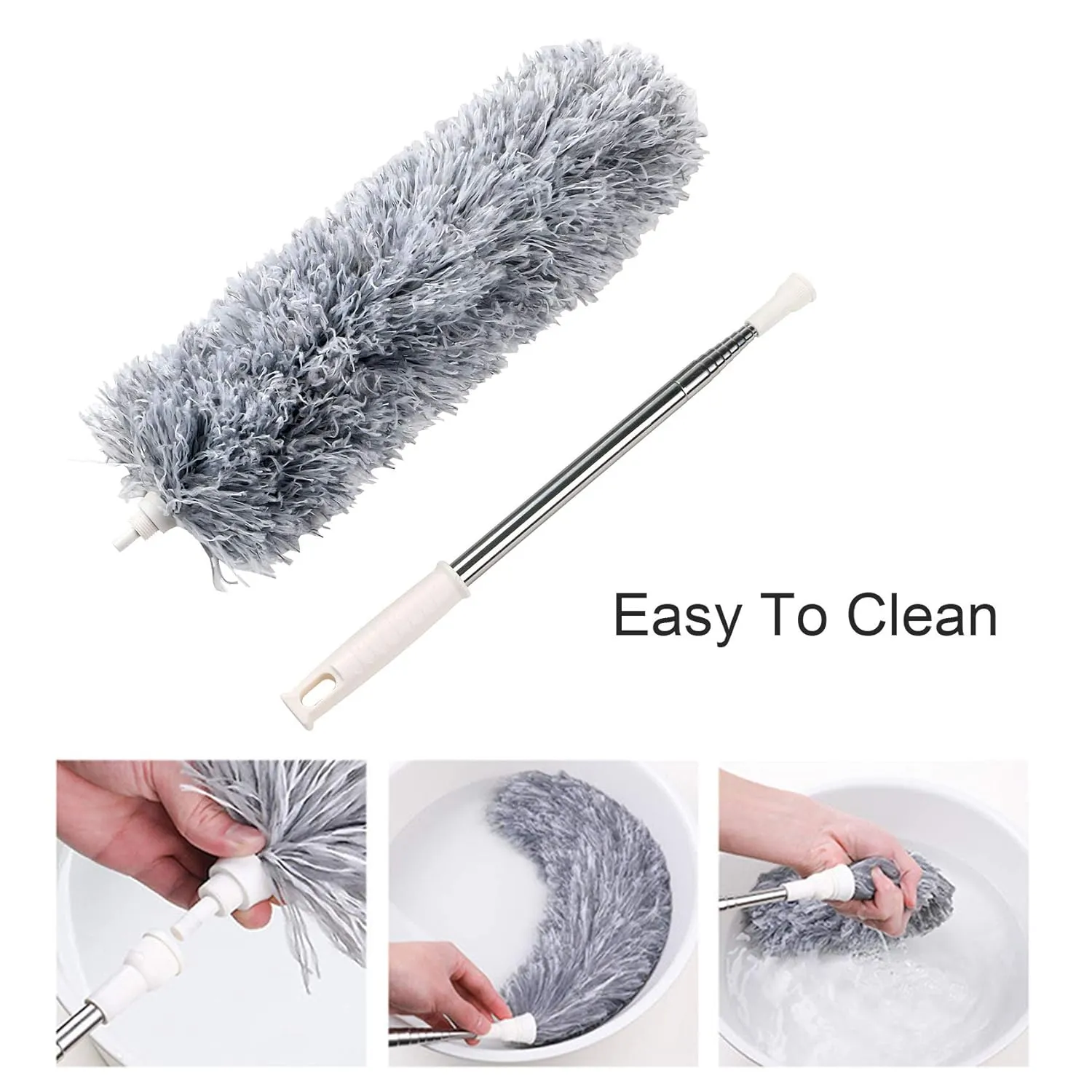 Fan Cleaning Brush with Telescopic Pole | Microfiber Duster for Ceiling Fans, Lights & Cars – Pakistan - Image 3