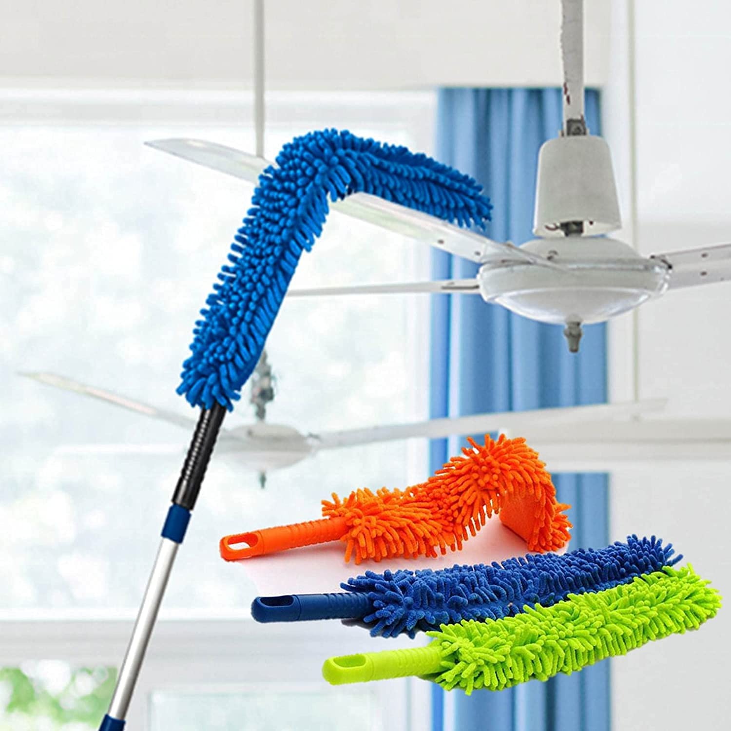 Fan Cleaning Brush with Telescopic Pole | Microfiber Duster for Ceiling Fans, Lights & Cars – Pakistan - Image 5